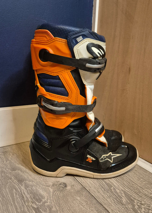 Alpinestars Tech7s - Black/White/Orange - UK6